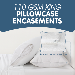 Waterproof Pillow Protectors Zippered (40 Pack, White) Standard Size