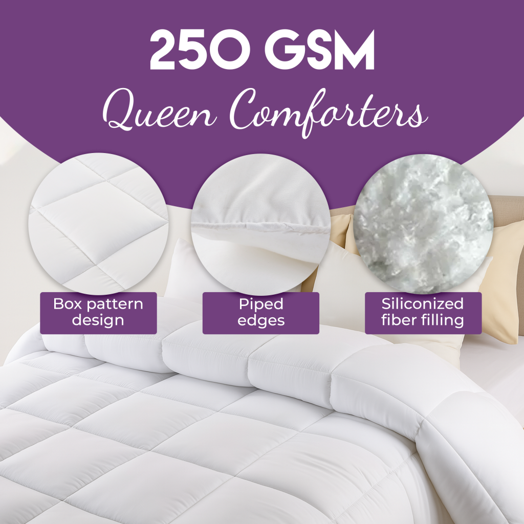 250 GSM Box Stitched Down Alternative Comforter by Threads+
